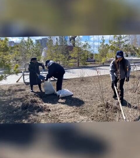 The Center’s employees went on a clean-up day and took part in the month of landscaping, gardening and cleaning of the territory of Temirtau city, cleaned up the nearby territories